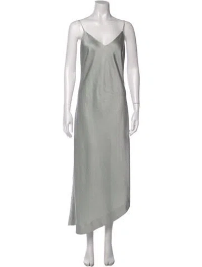 Pre-owned Filippa K V-neck Long Dress In Gray