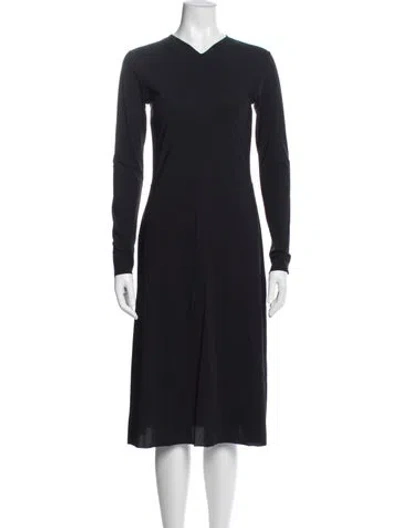 Pre-owned Filippa K V-neck Midi Length Dress In Black