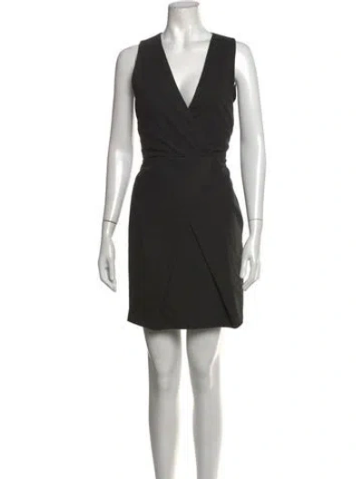 Pre-owned Filippa K V-neck Mini Dress In Black