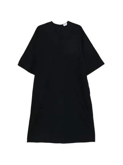 Filippa K Short Sleeve Midi Dress With V-neck In Black