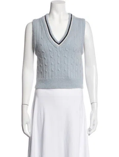 Pre-owned Filippa K V-neck Sleeveless Top In Blue/white