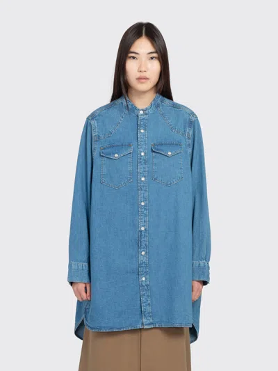 Filippa K Western Denim Shirt Dress In Blue