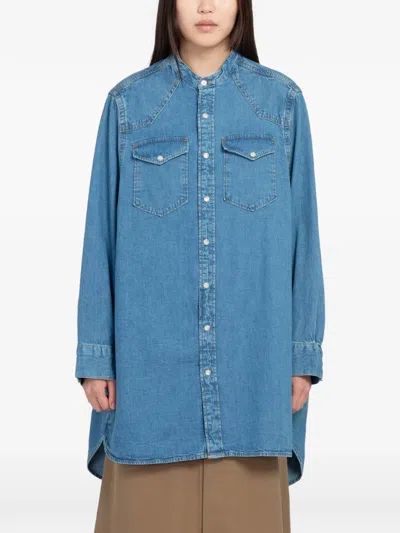 Filippa K Western Denim Shirt Dress In Blue