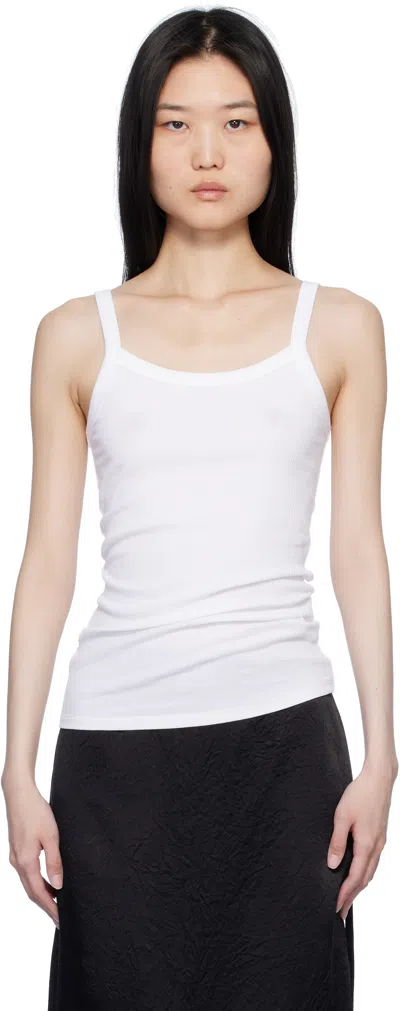 Filippa K White Fine Rib Tank Top In 1009 White