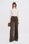 Filippa K Wide Leg Corduroy Trousers In Brown