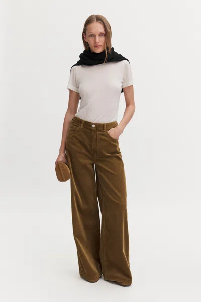 Filippa K Wide Leg Corduroy Trousers In Brown