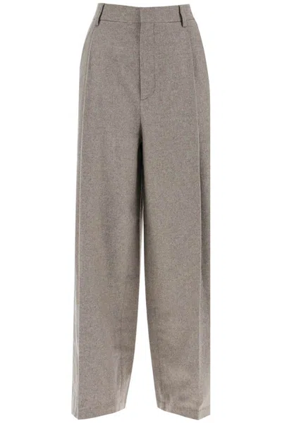 Filippa K Wide Leg Flannel Trousers For Men Or In Grey