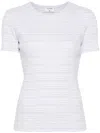 Filippa K T-shirt Ribbed Cotton Horizontal Stripes In Multi