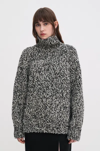 Filippa K Wool Alpaca Mouliné Sweater In Black