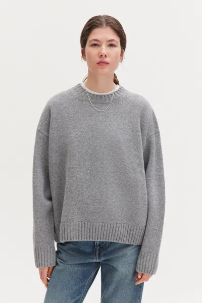 Filippa K - Wool Cashmere Sweater - Dame - Grey Melange - Xs - Oversized