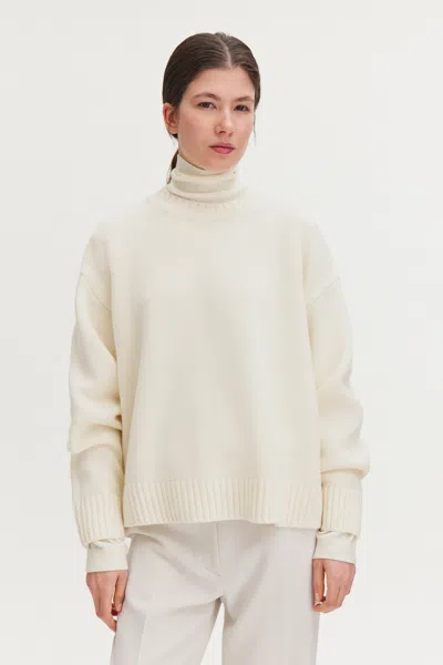 Filippa K - Wool Cashmere Sweater - Dame - Off-white - Xs - Oversized
