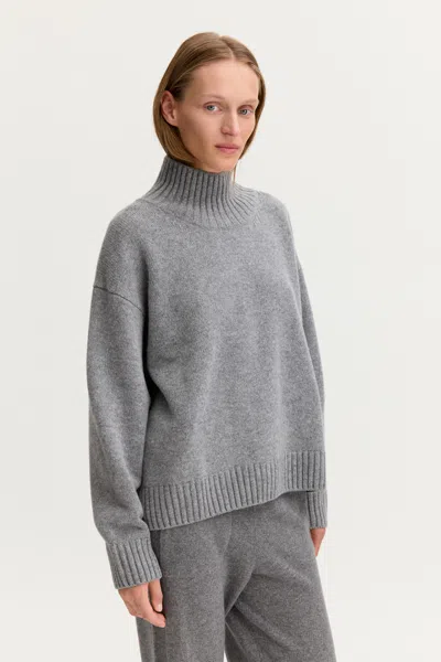 Filippa K Wool Cashmere Turtleneck Sweat In Grey Melange