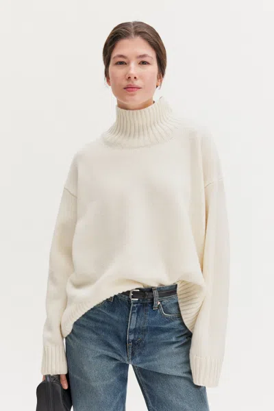 Filippa K Wool Cashmere Turtleneck Sweat In Off-white