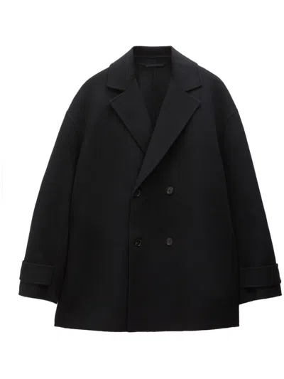 Filippa K Wool Double-breasted Coat In Black