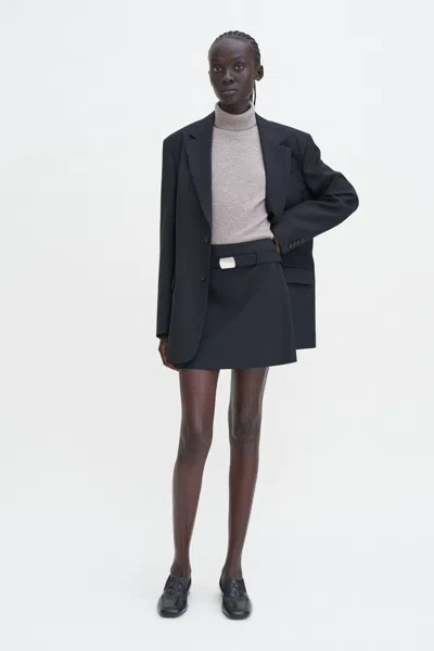 Filippa K Wool Mini Belt Skirt In Black