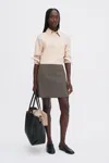 Filippa K Wool Mini Skirt In Brown