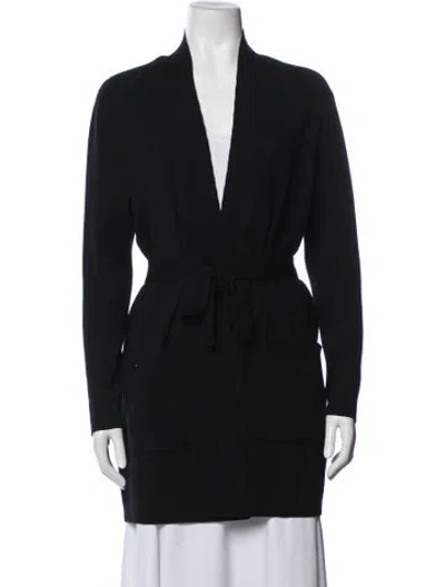 Pre-owned Filippa K Wool Open Front Sweater In Black