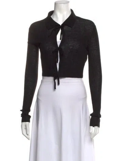 Pre-owned Filippa K Wool Tie Neck Sweater In Black