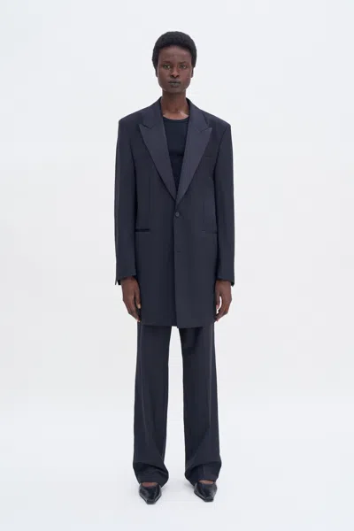 Filippa K Wool Tuxedo Blazer Coat In Black