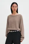 Filippa K Wool Yak Boatneck Sweater In Brown