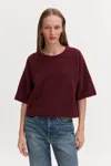 Filippa K Wool Yak Tee In Mahogany Red