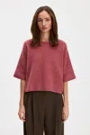 Filippa K Wool Yak Tee In Soft Raspberry