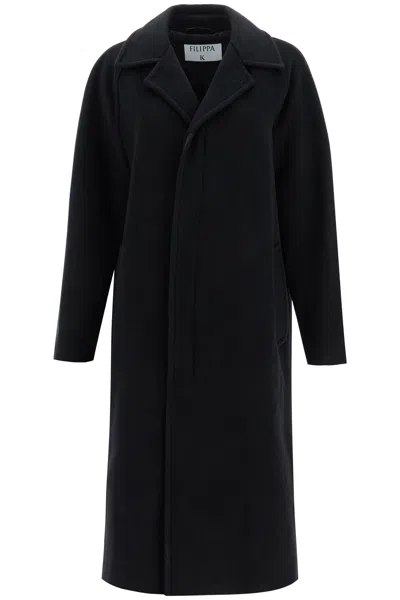Filippa K Car Coat In Lana In Black