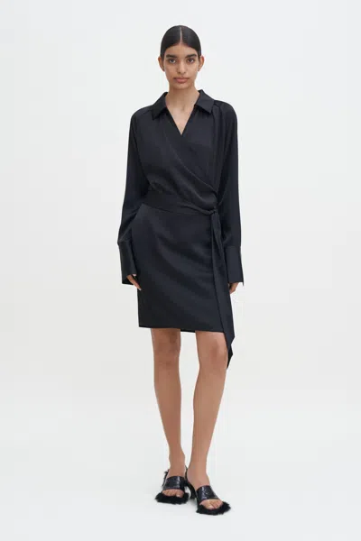 Filippa K Wrap Shirt Dress In Black