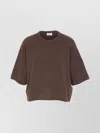 Filippa K Yak Crewneck Short Sleeve Sweater In Brown