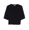Filippa K Soft Texture Crewneck Short Sleeve Top In Black