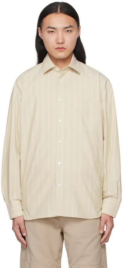 Filippa K Striped Cotton Poplin Shirt In Yellow