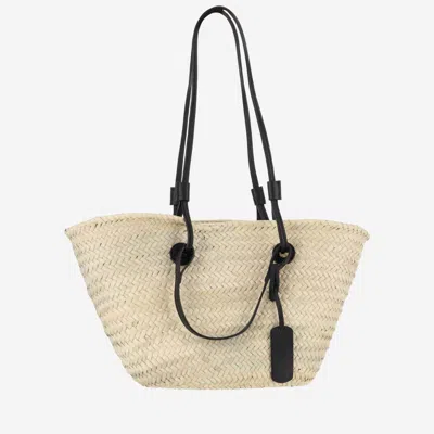 FILIPPO CATARZI BEIGE STRAW SATCHEL BAG