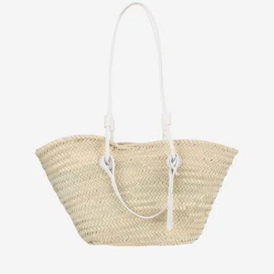 Filippo Catarzi Beige Straw Satchel Bag