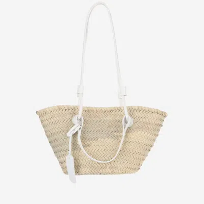 FILIPPO CATARZI BEIGE STRAW SATCHEL BAG