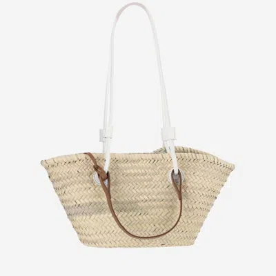 FILIPPO CATARZI BEIGE STRAW SATCHEL BAG