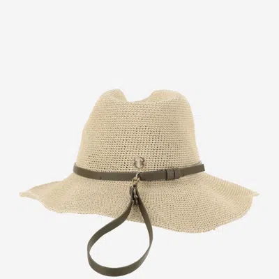 Filippo Catarzi Cat35 Paper Straw Sun Hat In Beige