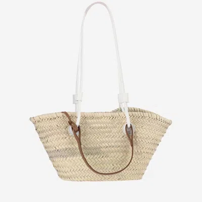 Filippo Catarzi Handcrafted Straw Shoulder Bag In Beige