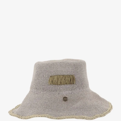 Filippo Catarzi Paper And Viscose Hat With Logo In Grey