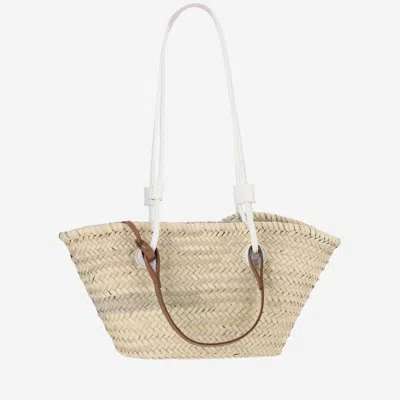 Filippo Catarzi Straw Bag With Logo In Brown