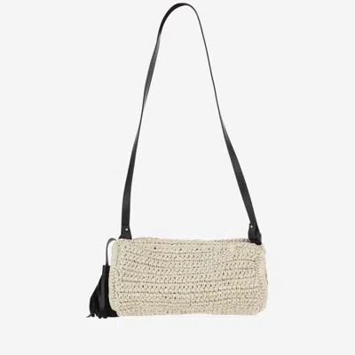 Filippo Catarzi Viscose And Straw Blend Bag In Neutral