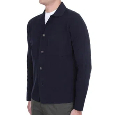 Filippo De Laurentiis - Navy Blue Field Jacket Cardigan In Super Soft Cotton