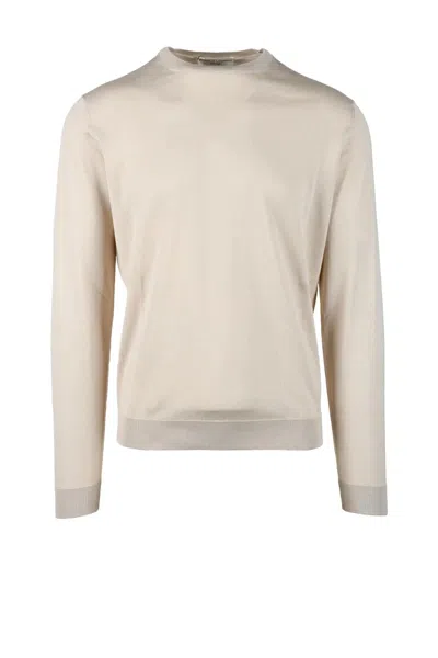 Filippo De Laurentiis Crew Neck Pullover In Extrafine Merino Wool With Heathered Texture In Multi