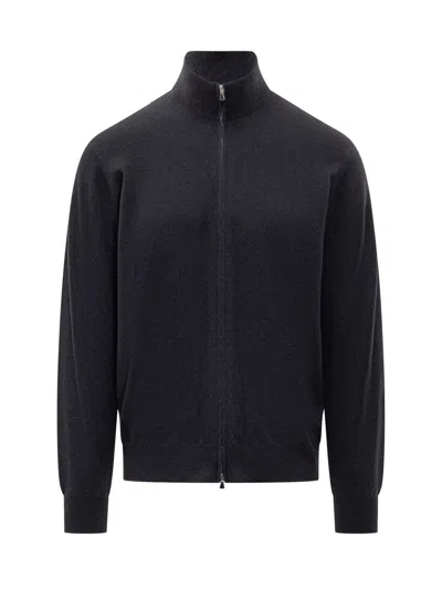 Filippo De Laurentiis Zip-up Cashmere Cardigan In Blue