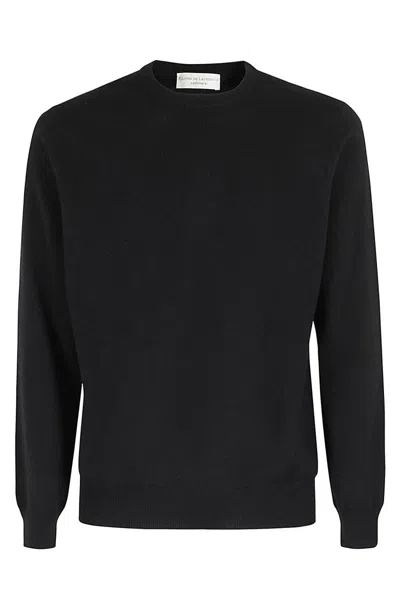 Filippo De Laurentiis Black Cashmere Crew Neck Sweater In Nero