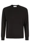 Filippo De Laurentiis Black Wool-cashmere Blend Crew Neck Sweater In Brown