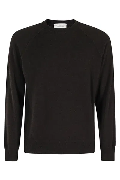 Filippo De Laurentiis Black Wool-cashmere Blend Crew Neck Sweater