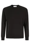 Filippo De Laurentiis Black Wool-cashmere Blend Crew Neck Sweater In Brown