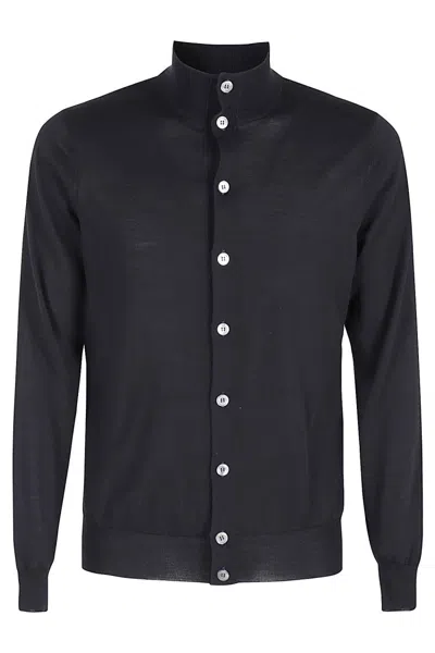 Filippo De Laurentiis Blouson With High Collar And Button-down Front In Blue