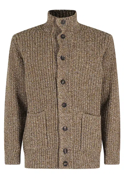 Filippo De Laurentiis Blusotto Bottoni Merino Fine In Brown