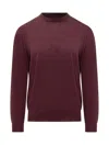 Filippo De Laurentiis Bordeaux Wool Crew Neck Sweater In Pink